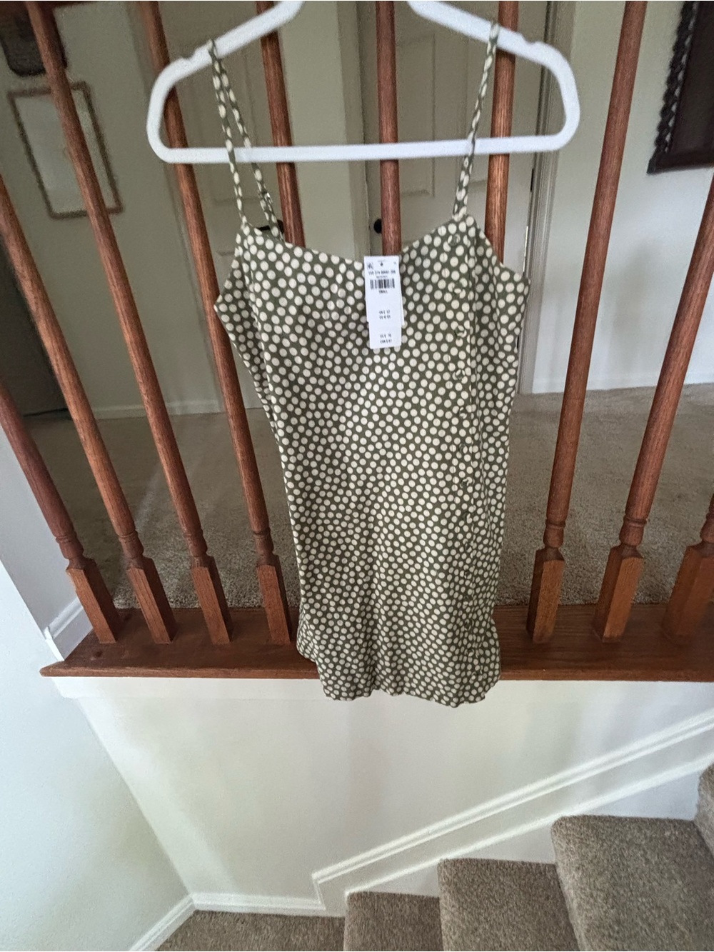 Abercrombie & Fitch Olive Green Polka Dot Mini Dress